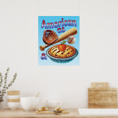 Spaß amerikanisch als Baseball & Apple Pie Poster (Küche)