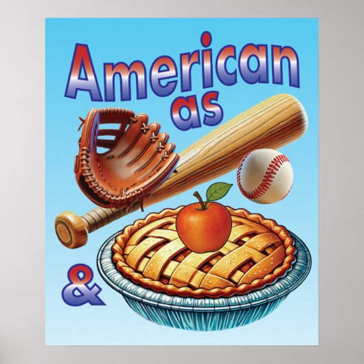 Spaß amerikanisch als Baseball & Apple Pie Poster (Vorne)