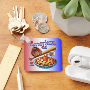 Spaß amerikanisch als Baseball & Apple Pie Schlüsselanhänger