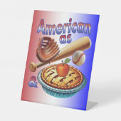 Spaß amerikanisch als Baseball & Apple Pie Sockelschild (Vorderseite)