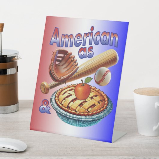 Spaß amerikanisch als Baseball & Apple Pie Sockelschild (In SItu)