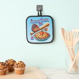 Spaß amerikanisch als Baseball & Apple Pie Topflappen