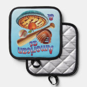 Spaß amerikanisch als Baseball & Apple Pie Topflappen (Vorderseite/Rückseite)