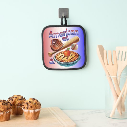 Spaß amerikanisch als Baseball & Apple Pie Topflappen (Insitu (Hängend))