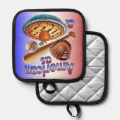 Spaß amerikanisch als Baseball & Apple Pie Topflappen (Vorderseite/Rückseite)