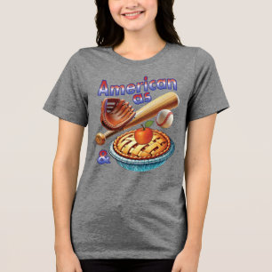 Spaß amerikanisch als Baseball & Apple Pie Tri-Blend Shirt