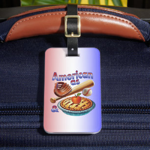 Spaß Amerikanisch wie Baseball & Apfelkuchen Gepäckanhänger