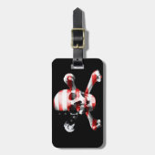 Spaß-amerikanischer Piraten-Schädel-individueller Gepäckanhänger (Vorderseite vertikal)