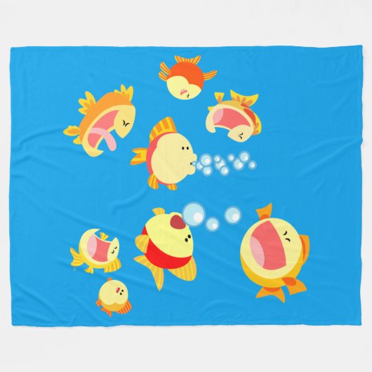 Spaß an der Fleece des Fischfangs (Cartoon Fish) (Vorderseite (Horizontal))