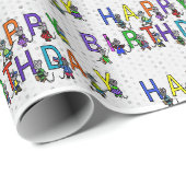 Spaß an Geburtstagsmäuse mit Polka Dots Geschenkpapier (Rolleneckpunkt)