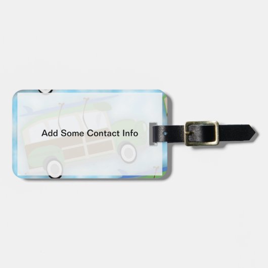 Spaß an Orten Cartoon Rückblende Spaß Gepäckanhänger (Vorderseite horizontal)