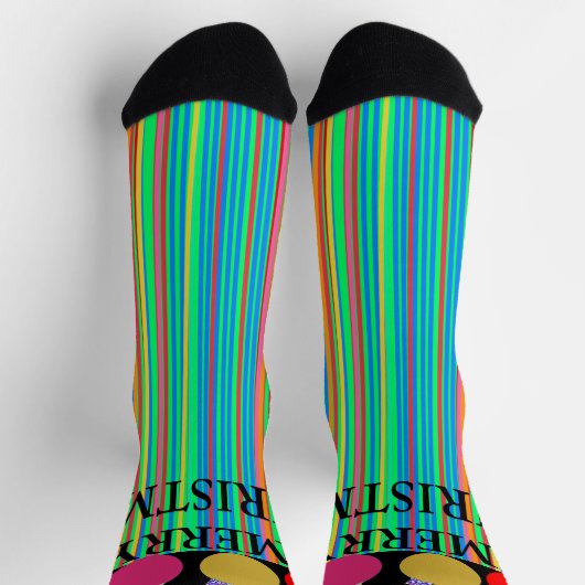 Spaß an stürmischen geometrischen Streifen Ornamen Socken (Oben)