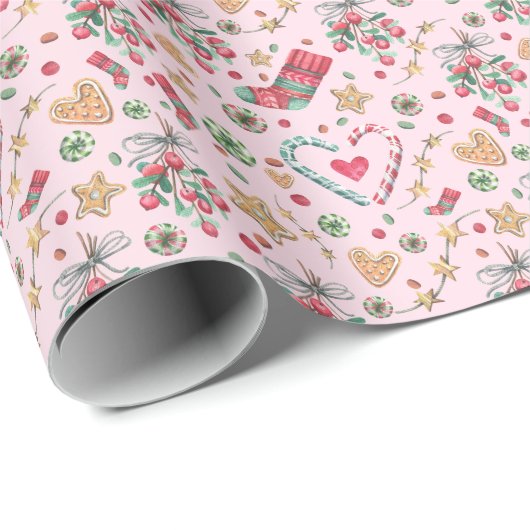 Spaß an Weihnachtskeksen und -kandies Geschenkpapier (Rolleneckpunkt)