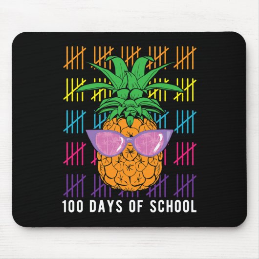 Spaß Ananas 100 Tage Schullehrer und Stude Mousepad (Vorne)