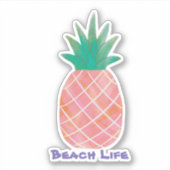 Spaß Ananas & Beach Life Vinyl Cut Sticker (Vorderseite)
