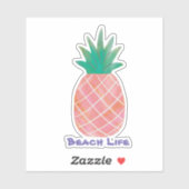 Spaß Ananas & Beach Life Vinyl Cut Sticker (Blatt)