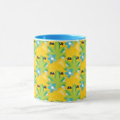 Spaß Ananas Blume Blau Tasse (Zentrum)