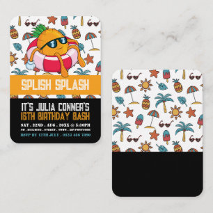 Spaß Ananas, Pool Party Geburtstag Handout Tickets