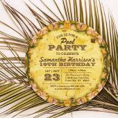 Spaß Ananas Sommerpool Party jedes Alters Geburtst Einladung