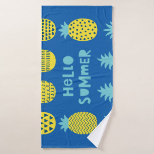 Spaß Ananas Vintager Kartenentwurf Badehandtuch