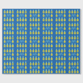 Spaß Ananas Vintager Kartenentwurf Geschenkpapier (Flach)