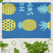 Spaß Ananas Vintager Kartenentwurf Geschirrtuch (Gefaltet)