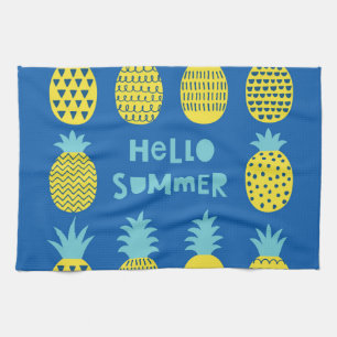 Spaß Ananas Vintager Kartenentwurf Geschirrtuch