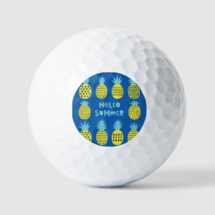 Spaß Ananas Vintager Kartenentwurf Golfball