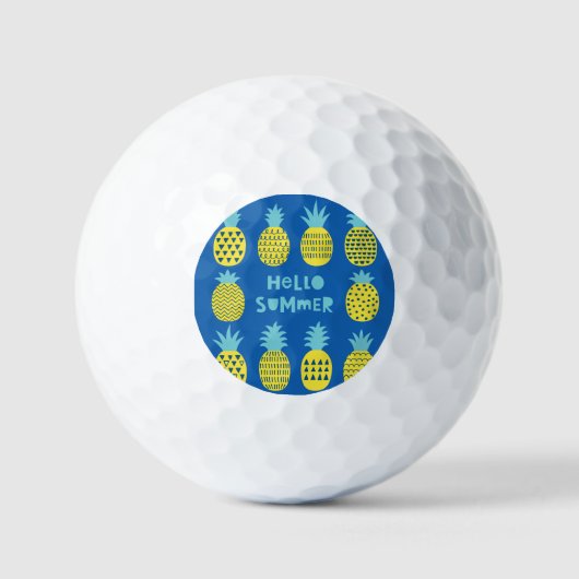 Spaß Ananas Vintager Kartenentwurf Golfball (Vorderseite)