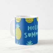 Spaß Ananas Vintager Kartenentwurf Kaffeetasse (Vorderseite Links)
