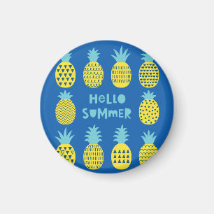 Spaß Ananas Vintager Kartenentwurf Magnet