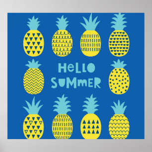 Spaß Ananas Vintager Kartenentwurf Poster