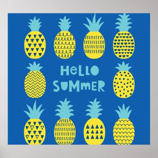 Spaß Ananas Vintager Kartenentwurf Poster (Vorne)