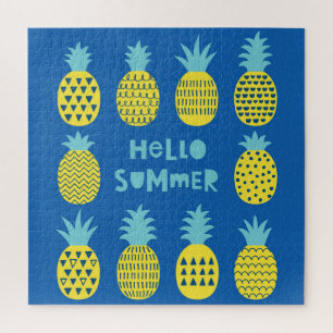 Spaß Ananas Vintager Kartenentwurf Puzzle