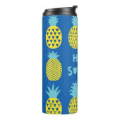 Spaß Ananas Vintager Kartenentwurf Thermosbecher (Nach links gedreht)