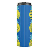 Spaß Ananas Vintager Kartenentwurf Thermosbecher (Rückseite)