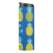 Spaß Ananas Vintager Kartenentwurf Thermosbecher (Nach rechts gedreht)