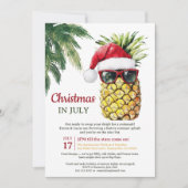 Spaß Ananas Weihnachten im Juli Sommer Party Einladung (Vorderseite)