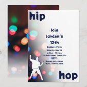 Spaß Angesagt-Hop Tanz 12. Geburtstag Einladung (Vorne/Hinten)