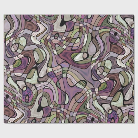 Spaß Angesagter Lila Violet Schwarzer Mosaik Pop K Geschenkpapier (Flach)