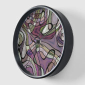 Spaß Angesagter Lila Violet Schwarzer Mosaik Pop K Uhr (Winkel)