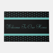 Spaß Aquamarin Polka Dot Willkommenmatte Fußmatte (Vorderseite)