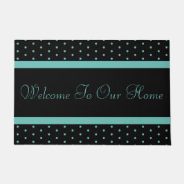 Spaß Aquamarin Polka Dot Willkommenmatte Fußmatte