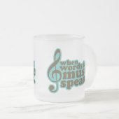 Spaß-aquamarine Musik spricht Musiker-Geschenk Mattglastasse (VorderseiteRechts)