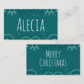 Spaß Aquamarine Weihnachten Platzkarte (Vorne/Hinten)