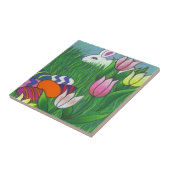 Spaß-Aquarell-Häschen mit Eiern 4,25" Fliese (Seite)