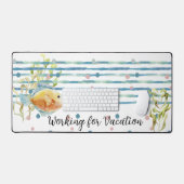 Spaß "Arbeit für Urlaub", Aquarellfisch Schreibtischunterlage (Tastatur & Maus)