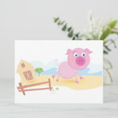 Spaß auf dem Bauernhof mit Stall und Zaun Einladung (Stehend Vorderseite)