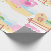 Spaß auf dem Bauernhof mit Stall und Zaun Geschenkpapier