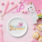 Spaß auf dem Bauernhof mit Stall und Zaun Pappteller (Party)